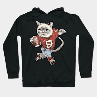 American Football Cat Player Hoodie